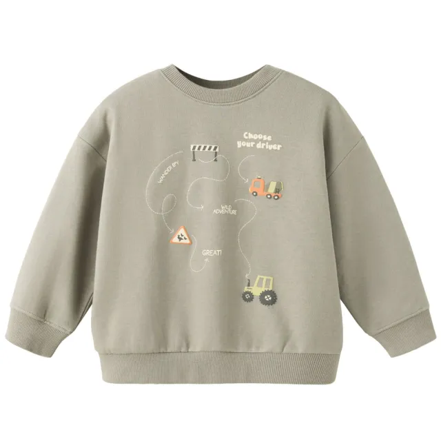 Mango Kids sweater met backprint - groen