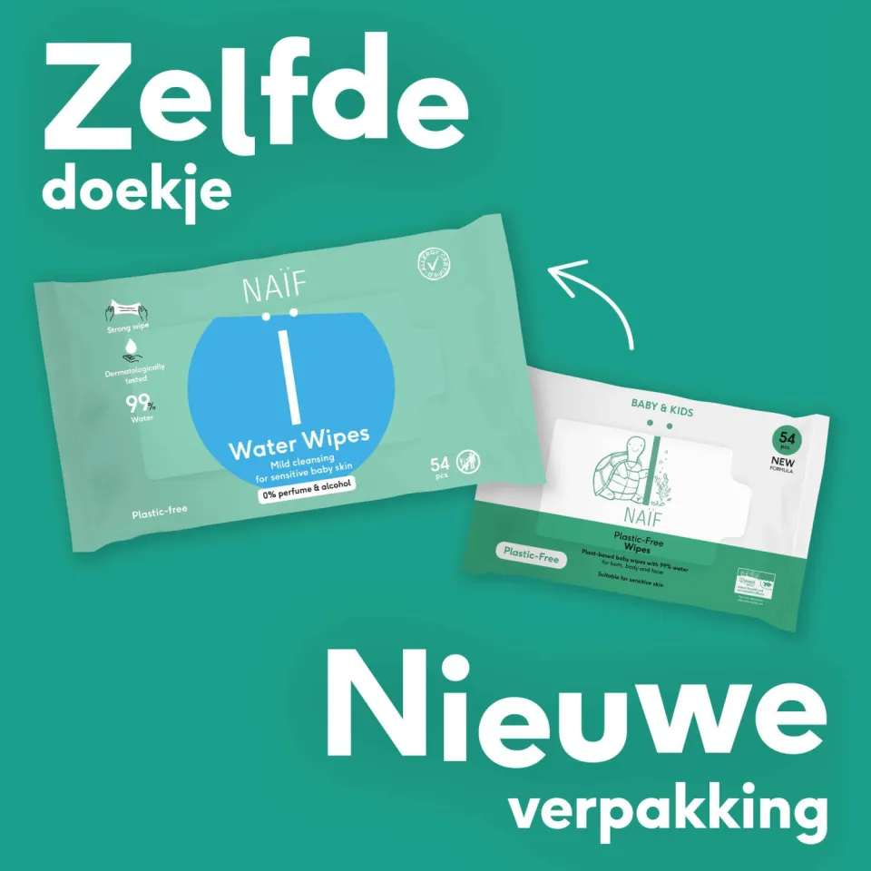 NAÏF 24 stuks - plasticvrije water billendoekjes, foto 4
