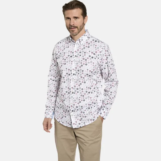 Babista regular fit overhemd Plus Size met print - wit