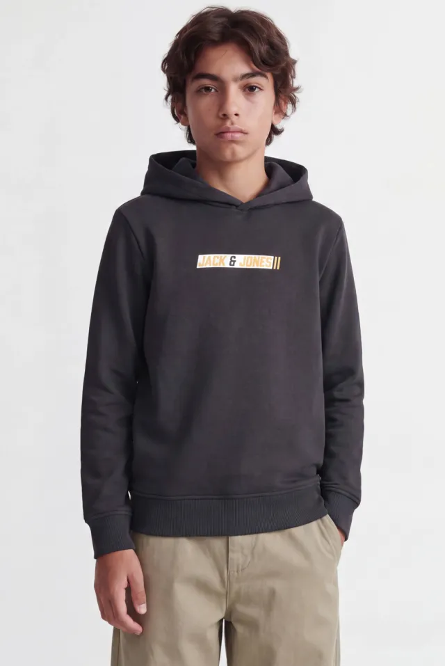 Jack & Jones JUNIOR hoodie met logo - zwart