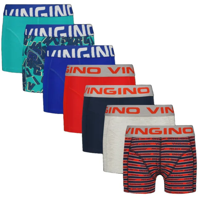 Vingino boxershorts set van 7 blauw/multicolor