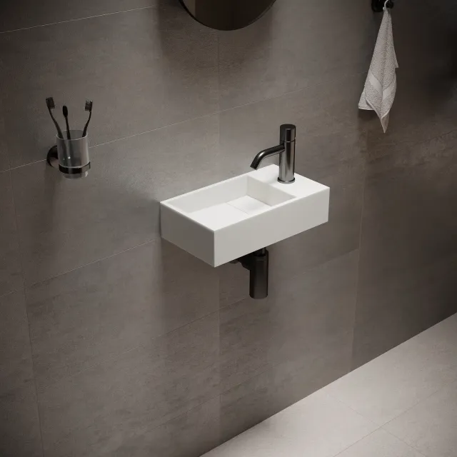 Fontein Ideavit Solidcube 40x22x10 cm Solid Surface Mat Wit