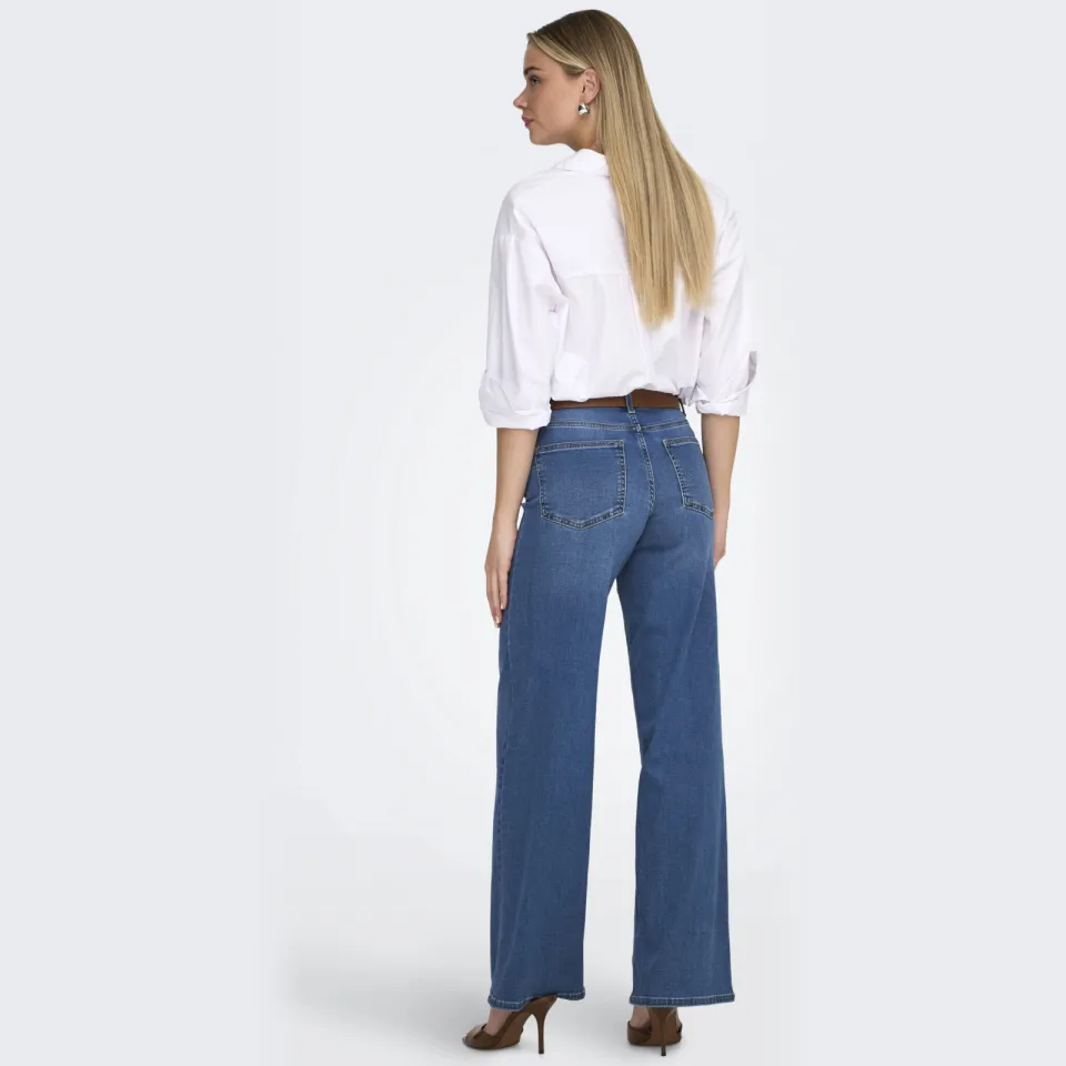 Only ONLMADISON high waist wide leg jeans blauw, foto 4