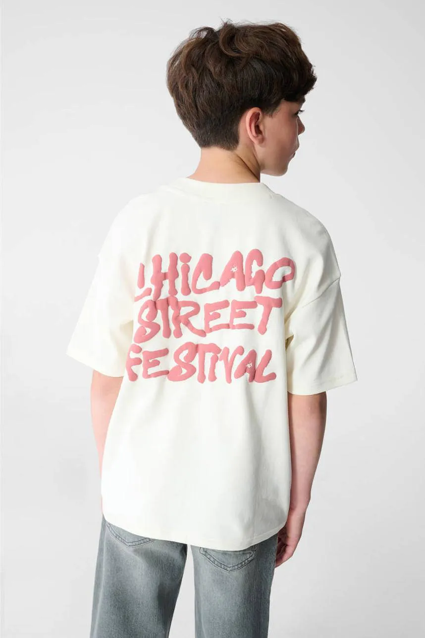 Shoeby T-shirt met backprint ecru, foto 2