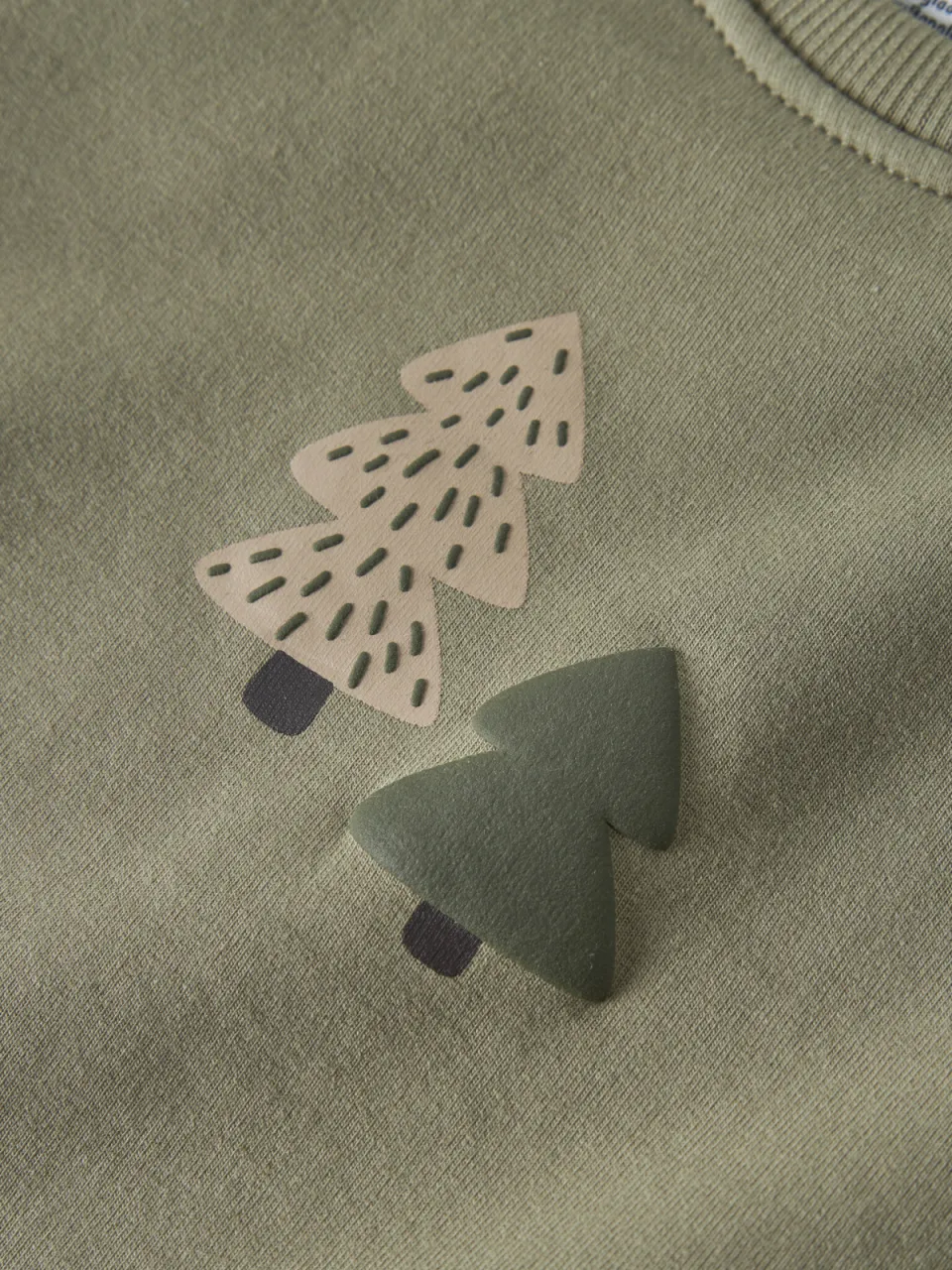 NAME IT BABY rechtvallende sweater met print - groen Printopdruk, foto 4