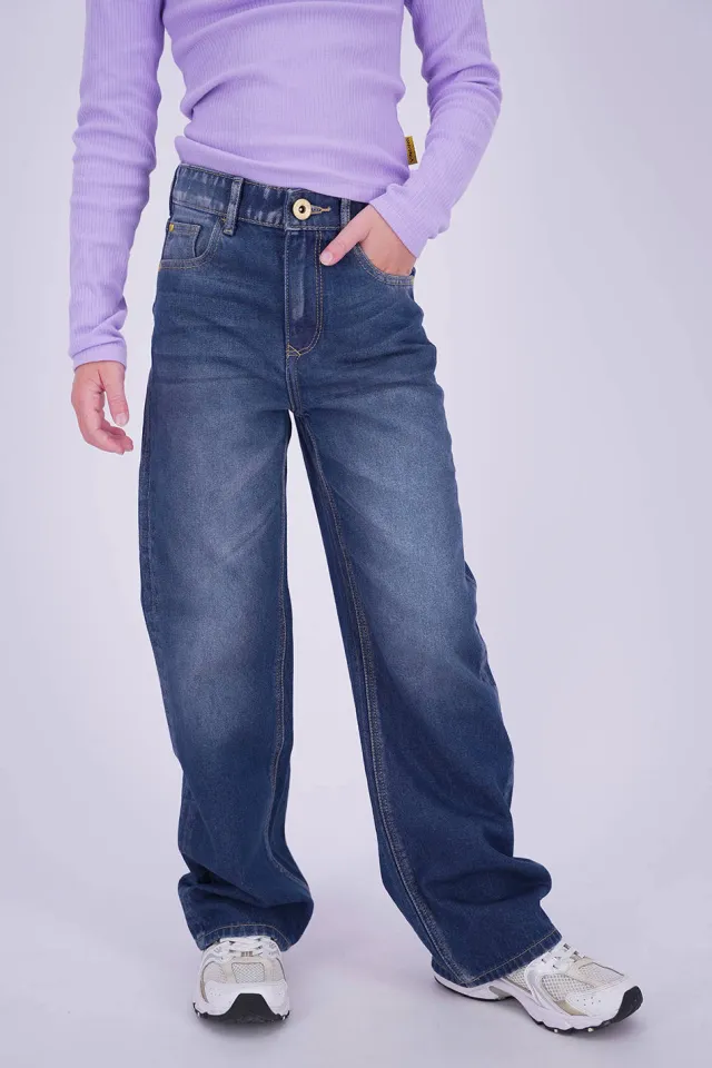 Vingino Coco wide leg jeans - mediumblauw Medium blue denim