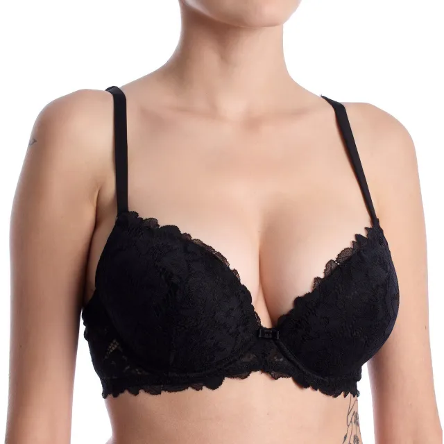 Lormar SOFTY-BALCONETTE push-up bh zwart