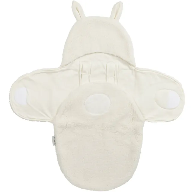 Meyco Rabbit teddy wikkeldeken wit