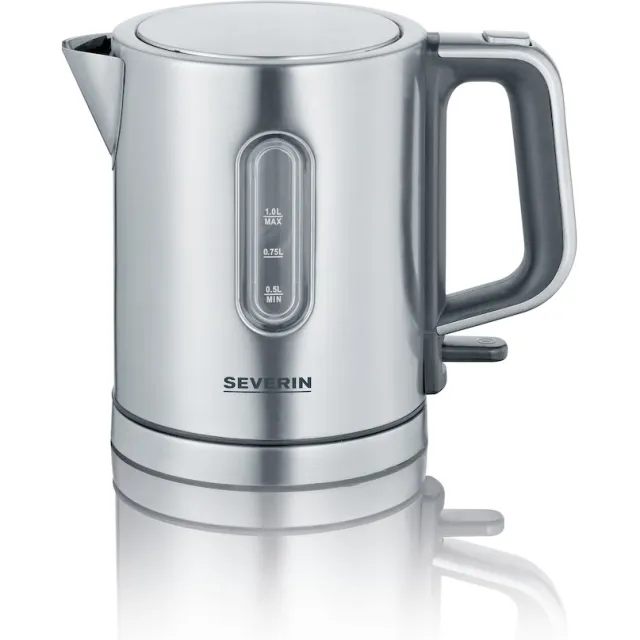 Severin WK3401 waterkoker rvs rvs geborsteld / zwart