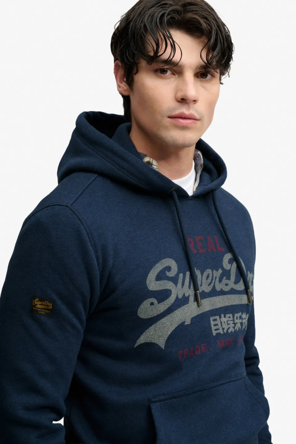 Superdry relaxed fit hoodie met logo - blauw, foto 6