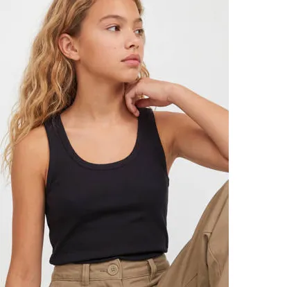 JJXX GIRL ribgebreide tanktop zwart, foto 6