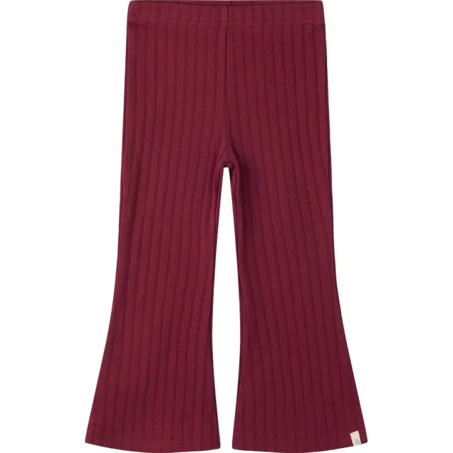 Lil' Atelier MINI jacquard flared legging - rood