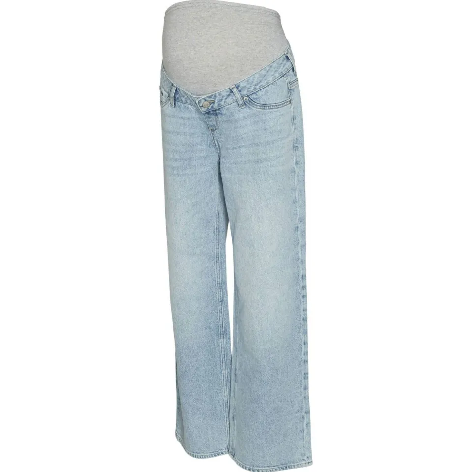 Vero Moda MATERNITY zwangerschaps wide leg jeans light blue denim, foto 2
