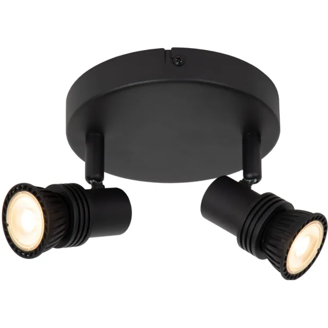 Lucide KIANTI - Plafondspot - Ø 15 cm - 2xGU10 - Zwart