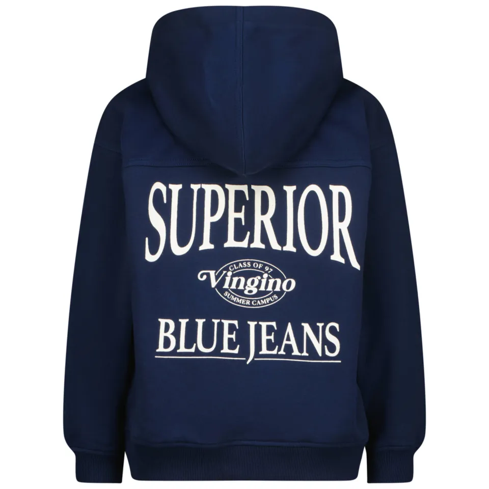 Vingino sweater met backprint donkerblauw, foto 3