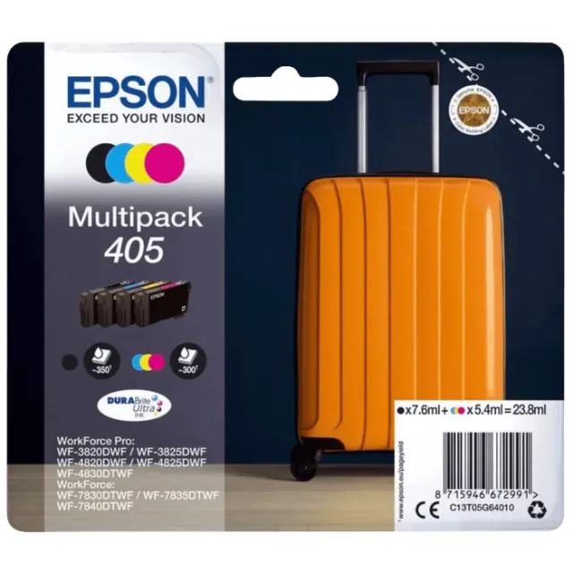 Epson 405 DURABrite Ultra multipack inktcartridges 4 kleuren zwart + kleur