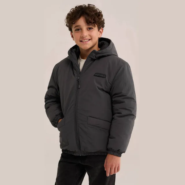 WE Fashion gewatteerde winterjas antraciet