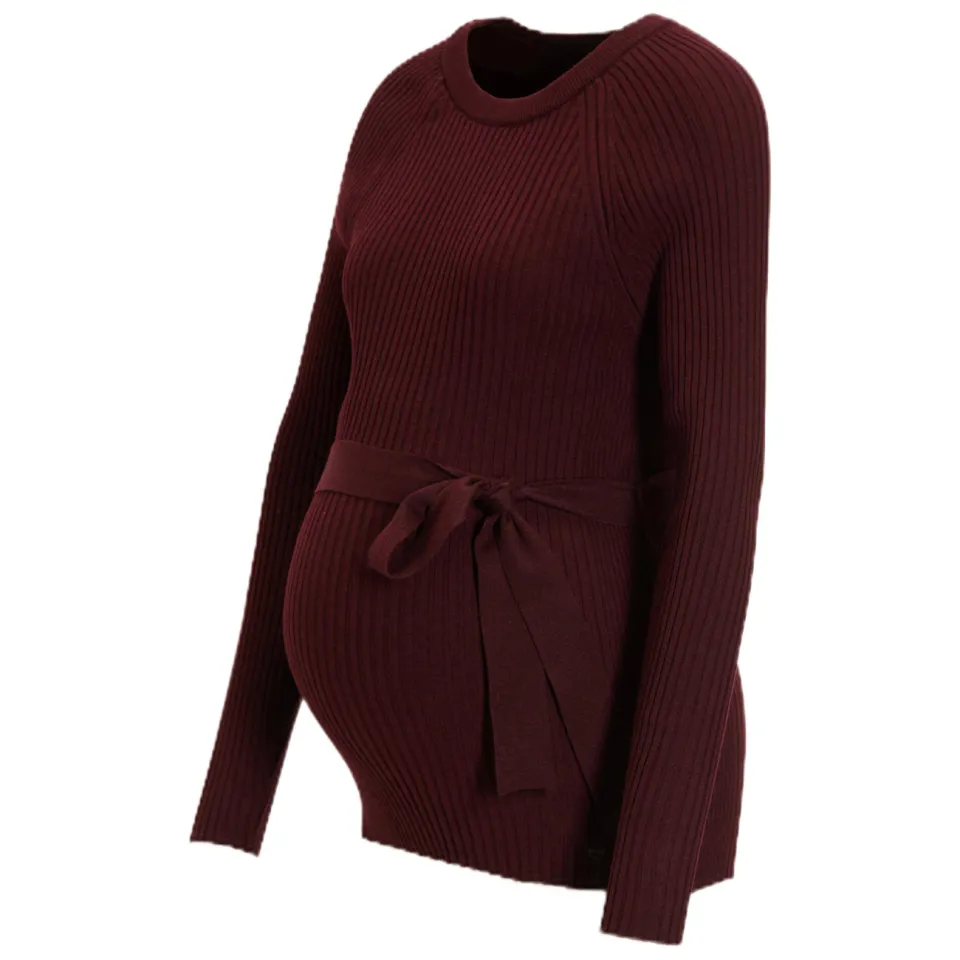LOVE2WAIT zwangerschaps longsleeve donkerrood, foto 4