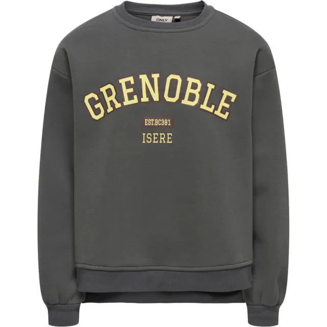 Only KIDS ONLY GIRL rechtvallende sweater met tekst - grijs