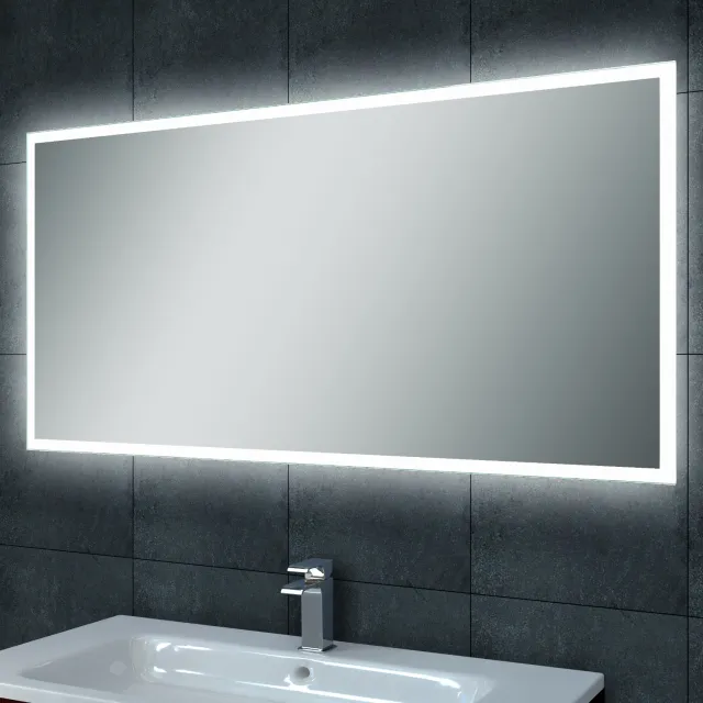 Wiesbaden Spiegel Wiesbaden Quatro dimbare LED condensvrij 100x60cm Wit Chroom