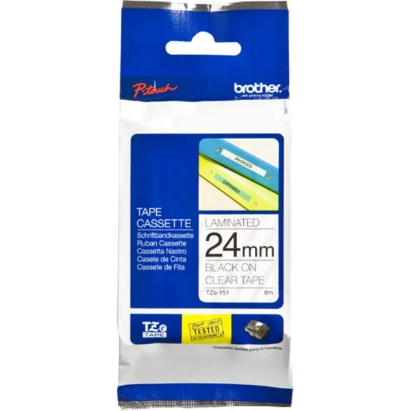 Brother TZe-151 Tape Zwart op transparant (24 mm), foto 2
