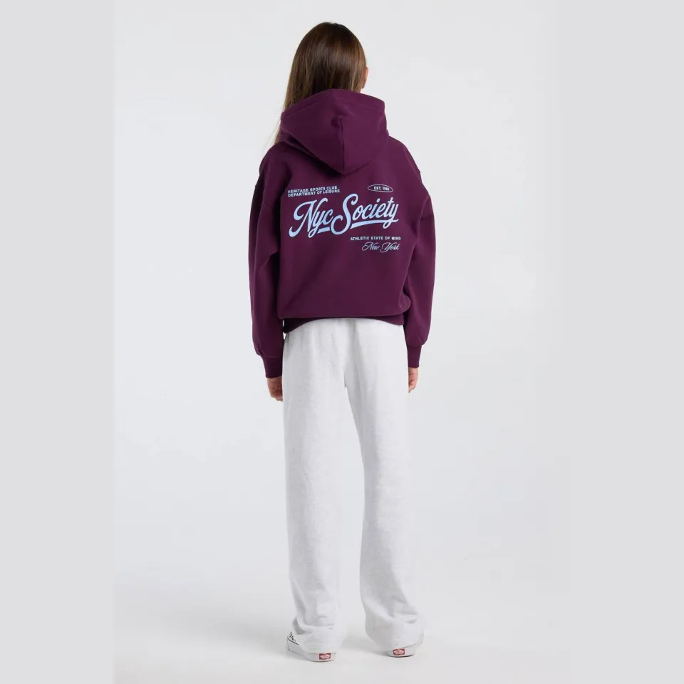 America Today hoodie met backprint - aubergine, foto 5