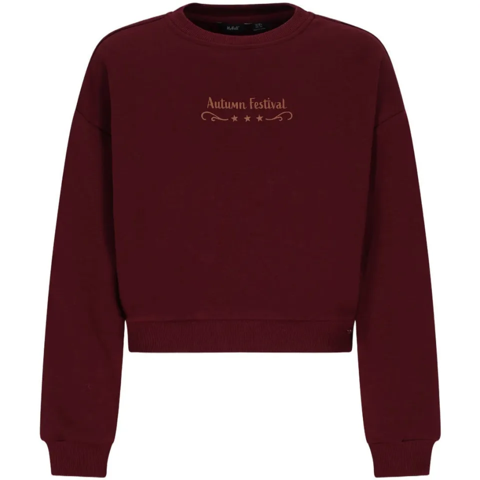 NoBell’ sweater met backprint donkerrood, foto 2