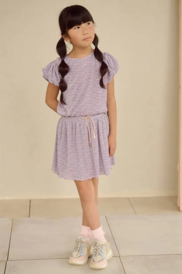 Nono Miron midi jurk lila Blauw/roze