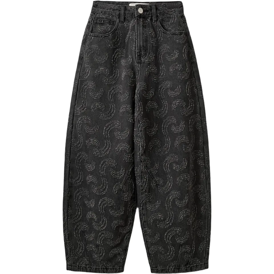 Sofie Schnoor girls barrel jeans met print - grijs, foto 2