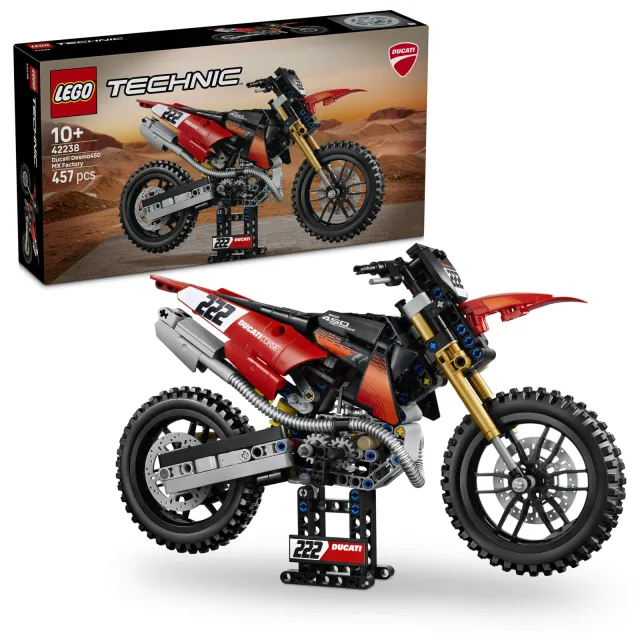 Lego Technic Ducati Desmo450 MX Factory Motor Speelgoed 42238, foto 2