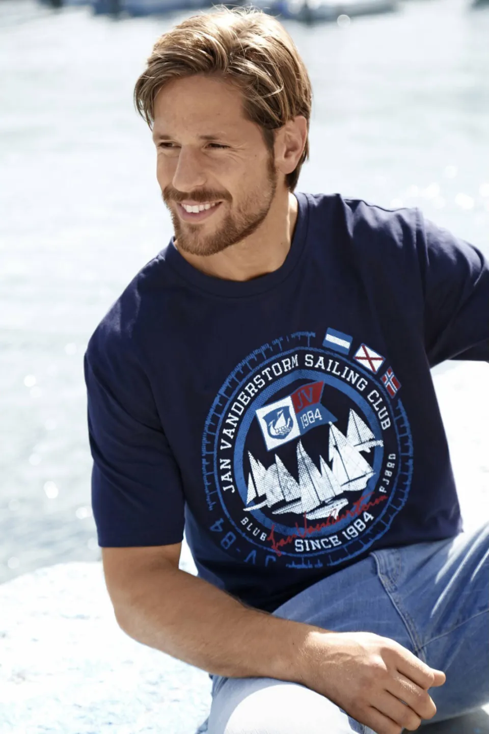 Jan Vanderstorm Terno T-shirt donkerblauw, foto 5