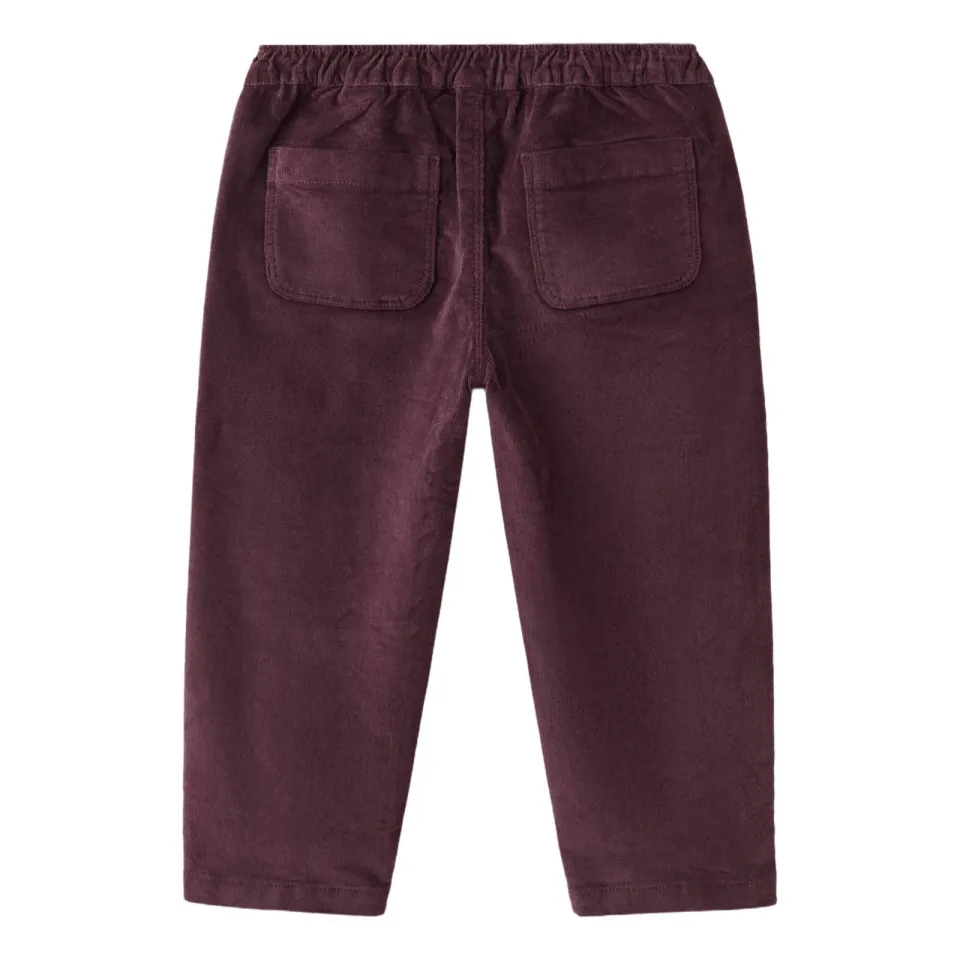 Mango Kids corduroy casual broek donkerrood, foto 3