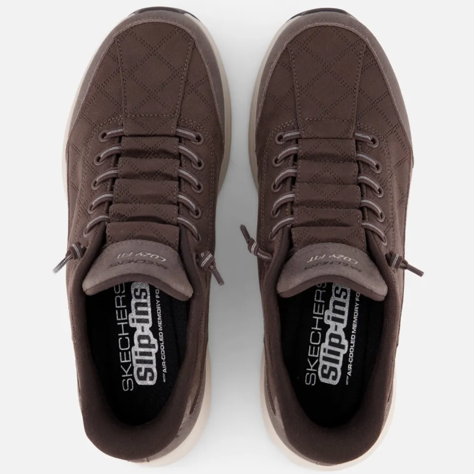 Skechers Slip-ins Contour Foam veterschoenen bruin, foto 7