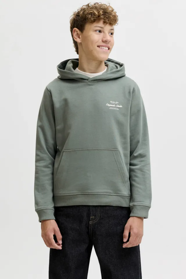 Jack & Jones JUNIOR hoodie met backprint - groen