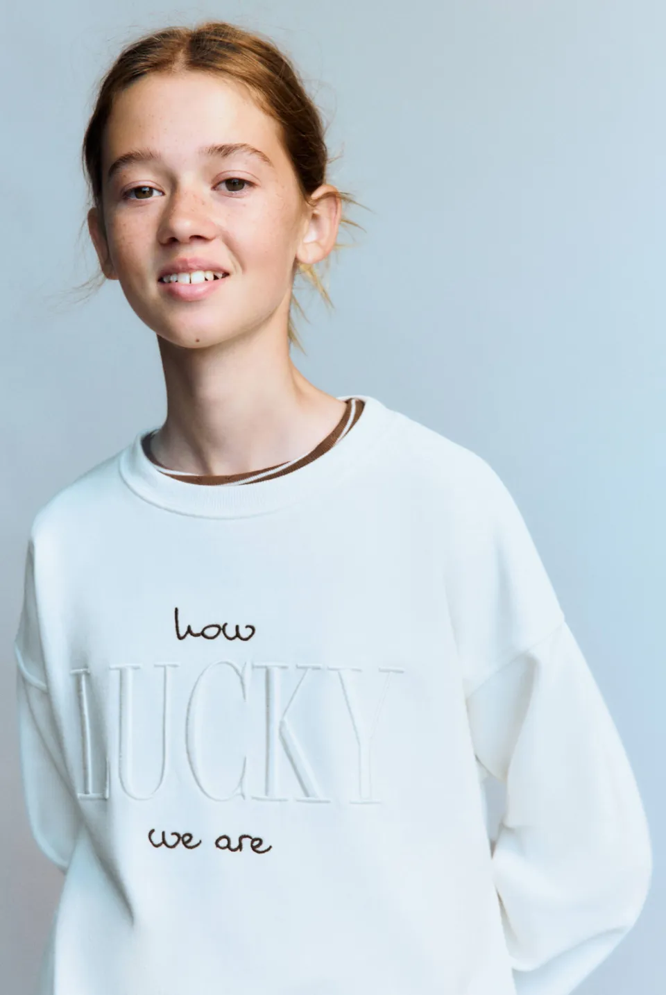 Mango Kids sweater met tekst - ecru