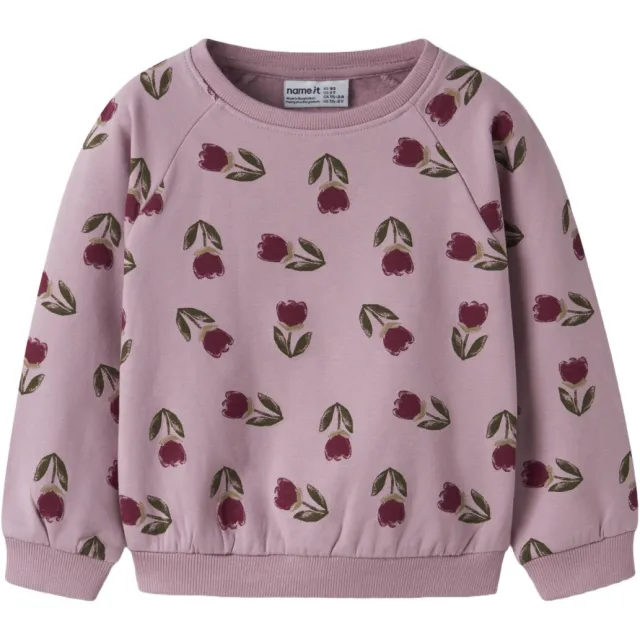 NAME IT MINI gebloemde sweater - roze