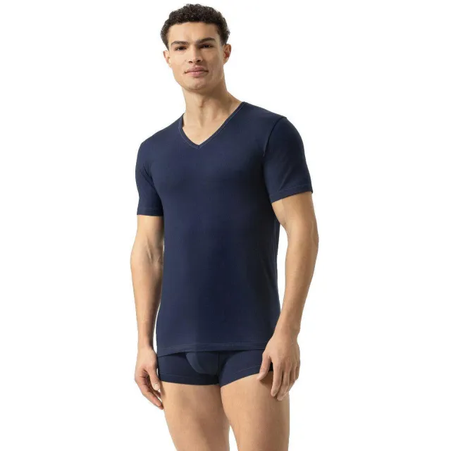 Mey Dry Cotton T-shirt V-hals donkerblauw yacht blue