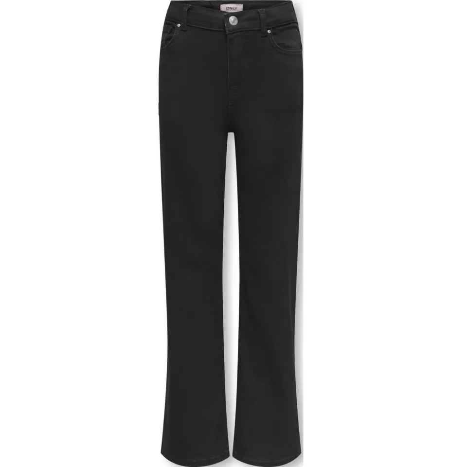 KIDS ONLY GIRL high waist wide leg jeans black denim, foto 2