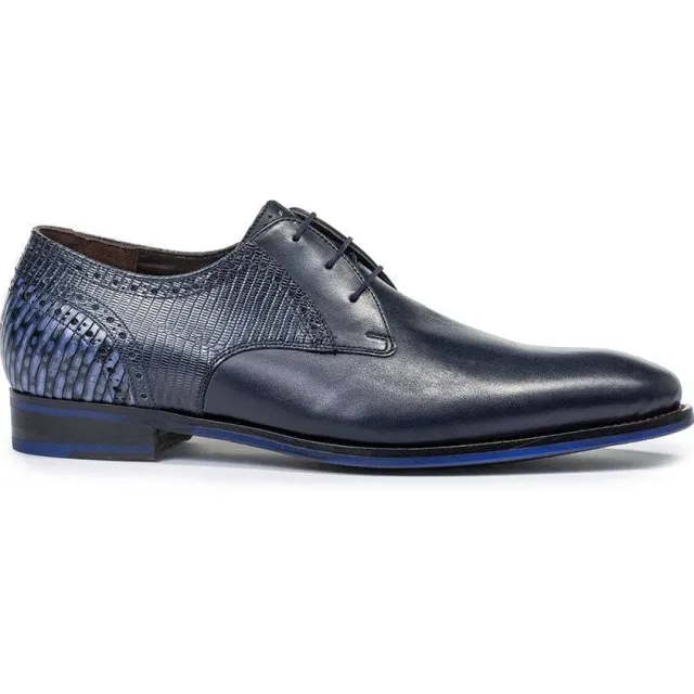 Floris Van Bommel De Stapper 39.26 leren veterschoenen donkerblauw