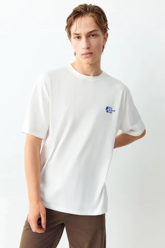 Mango T-shirt wit met logoprint