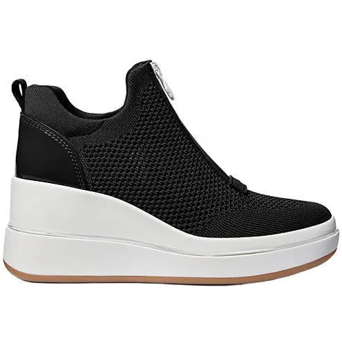 Michael Kors Emmy wedge zip slip on sneakers zwart