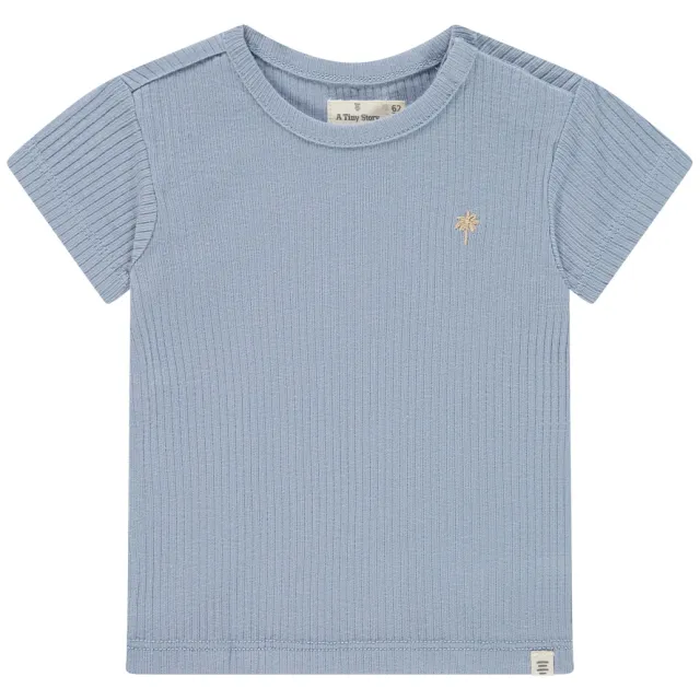 A Tiny Story T-shirt rib grijsblauw