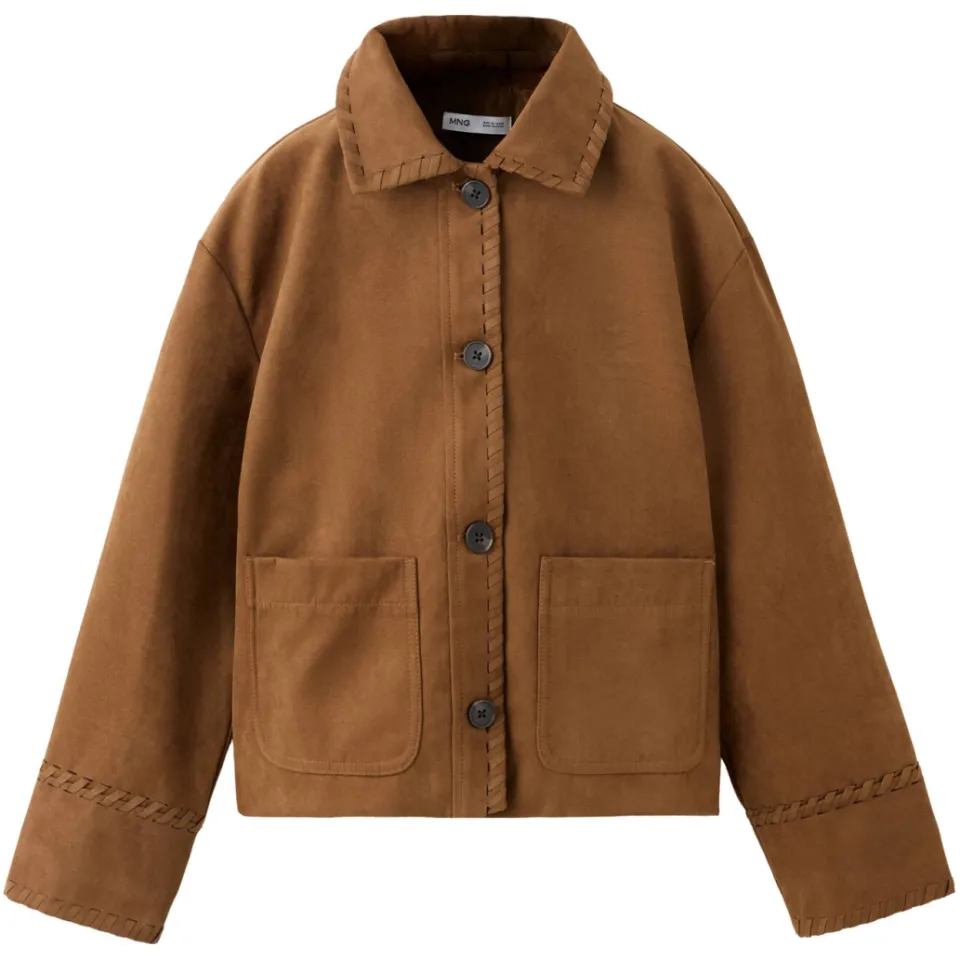 Mango Kids suèdelook tussenjas - bruin, foto 2