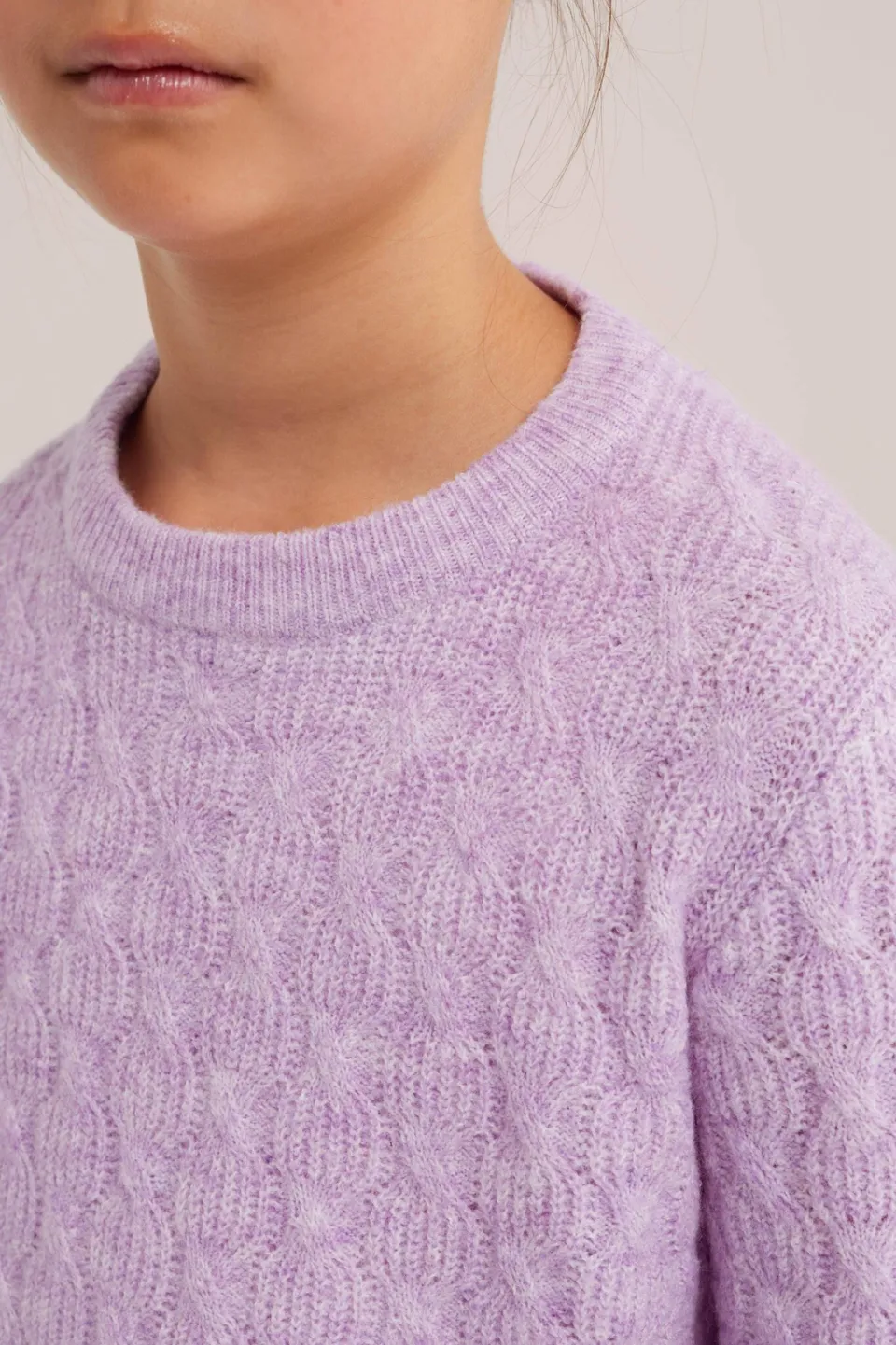 WE Fashion gebreide trui met wol - lila, foto 4