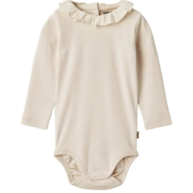 Wheat katoenen romper met ruches - ecru