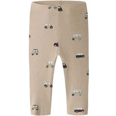 NAME IT BABY babybroek met print lichtbruin