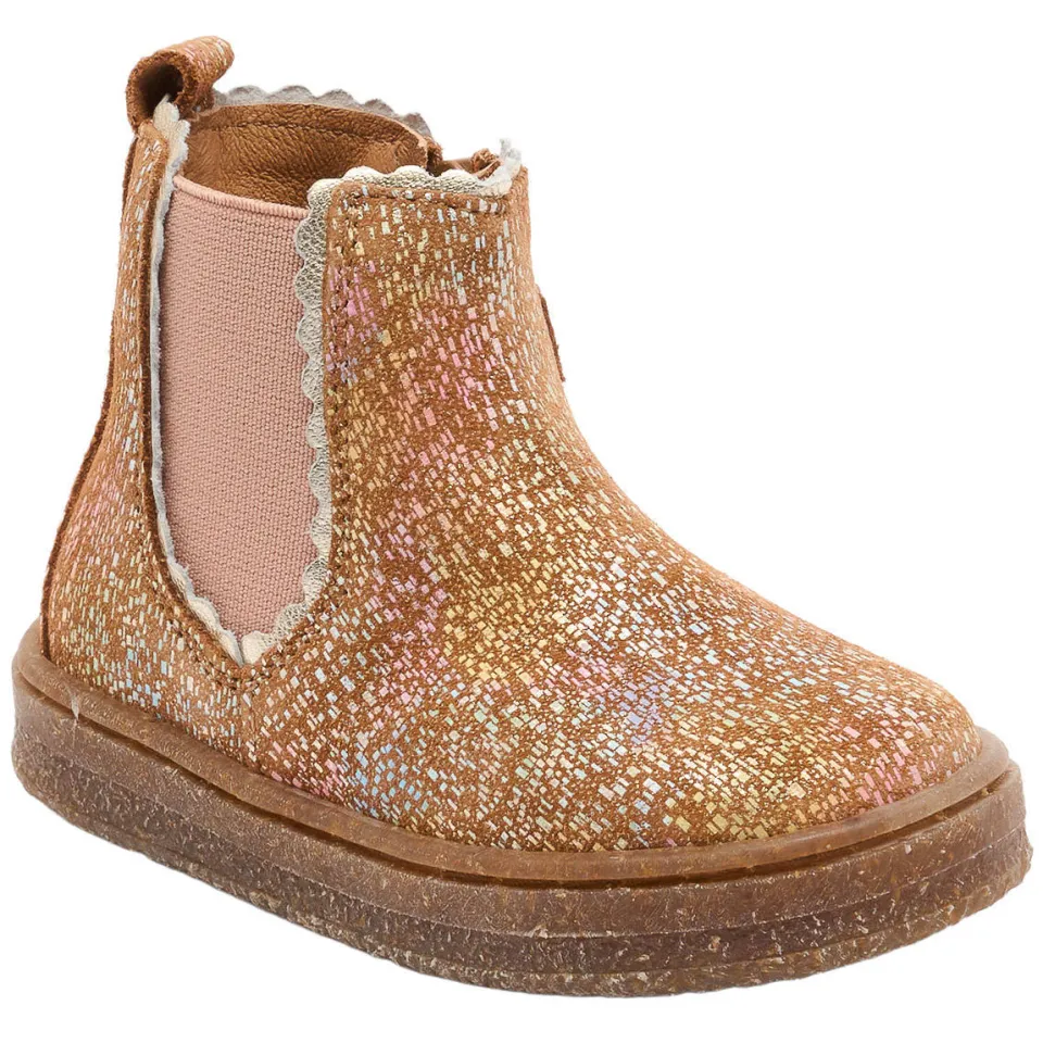 Bisgaard leren enkelboots met print - cognac, foto 4