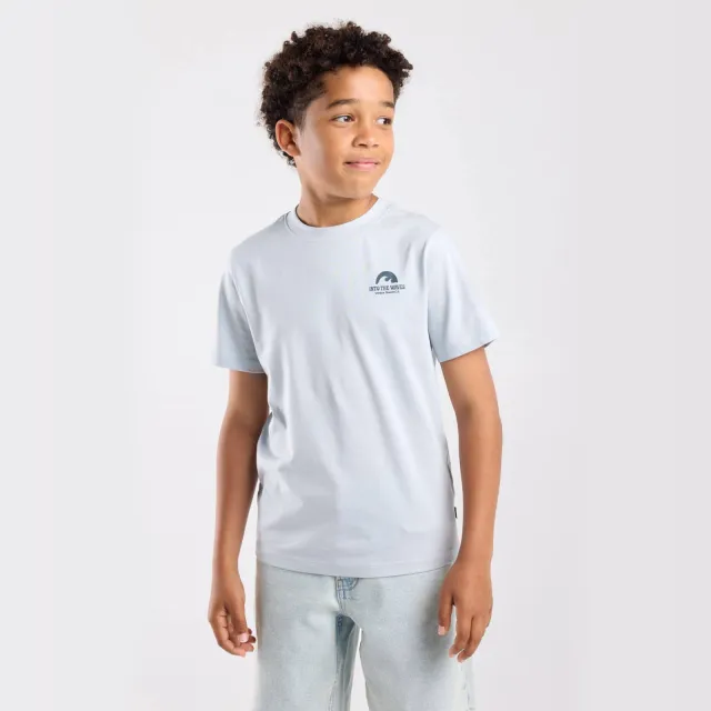 America Today t-shirt met backprint lichtblauw