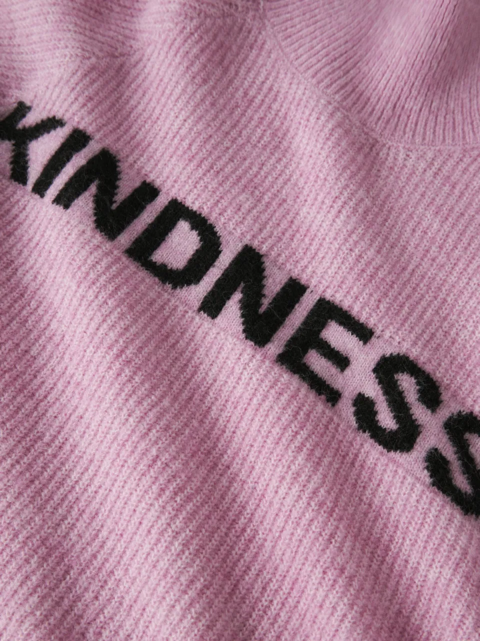 NAME IT KIDS rechtvallende gebreide trui met tekst en wol - roze Meisjes Polyester Opstaande kraag, foto 4