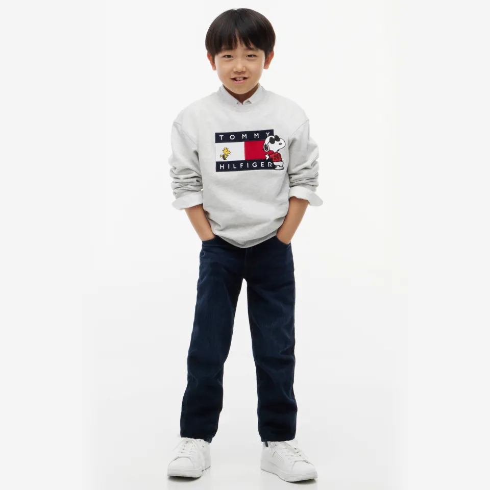 Tommy Hilfiger x Peanuts Snoopy sweater grijs melange